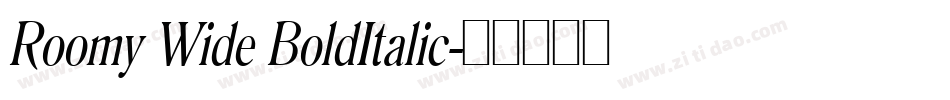 Roomy Wide BoldItalic字体转换